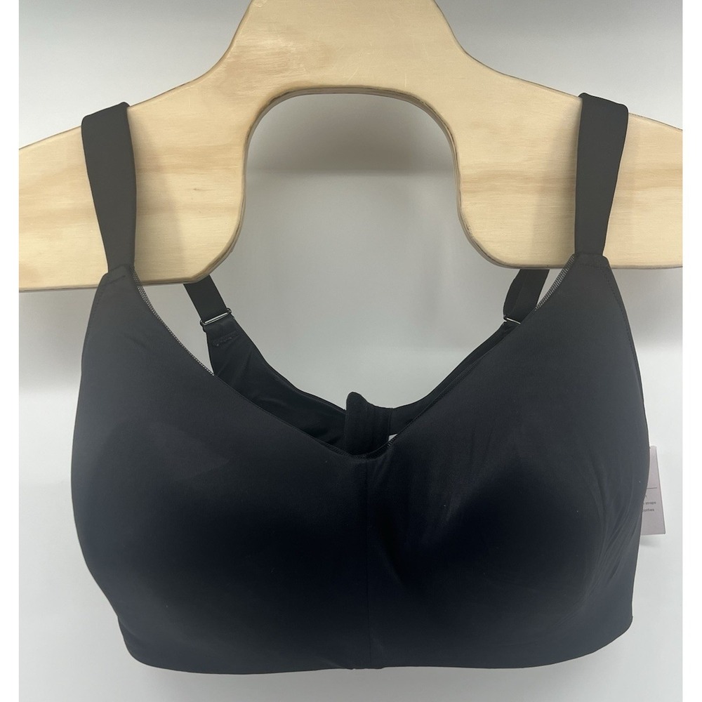 Auden 46D Lightly Lined Wirefree Wireless Bra Black New Adjustable Straps